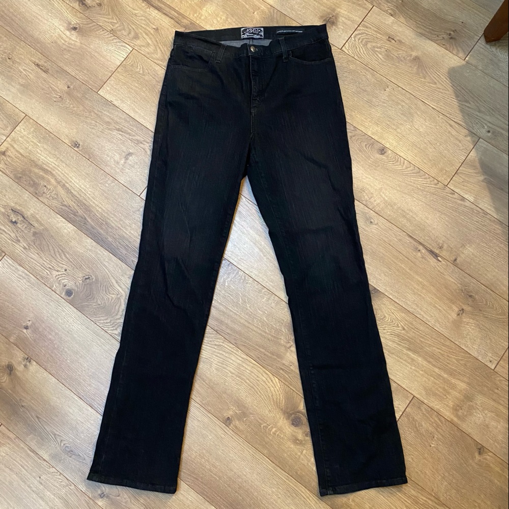 NYDJ Bedazzled Black Straight Leg Jeans 12